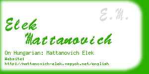 elek mattanovich business card